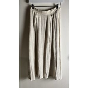 Vintage Fine Line New York Womens Pull On Beige Flax Blend Maxi Skirt Sz M